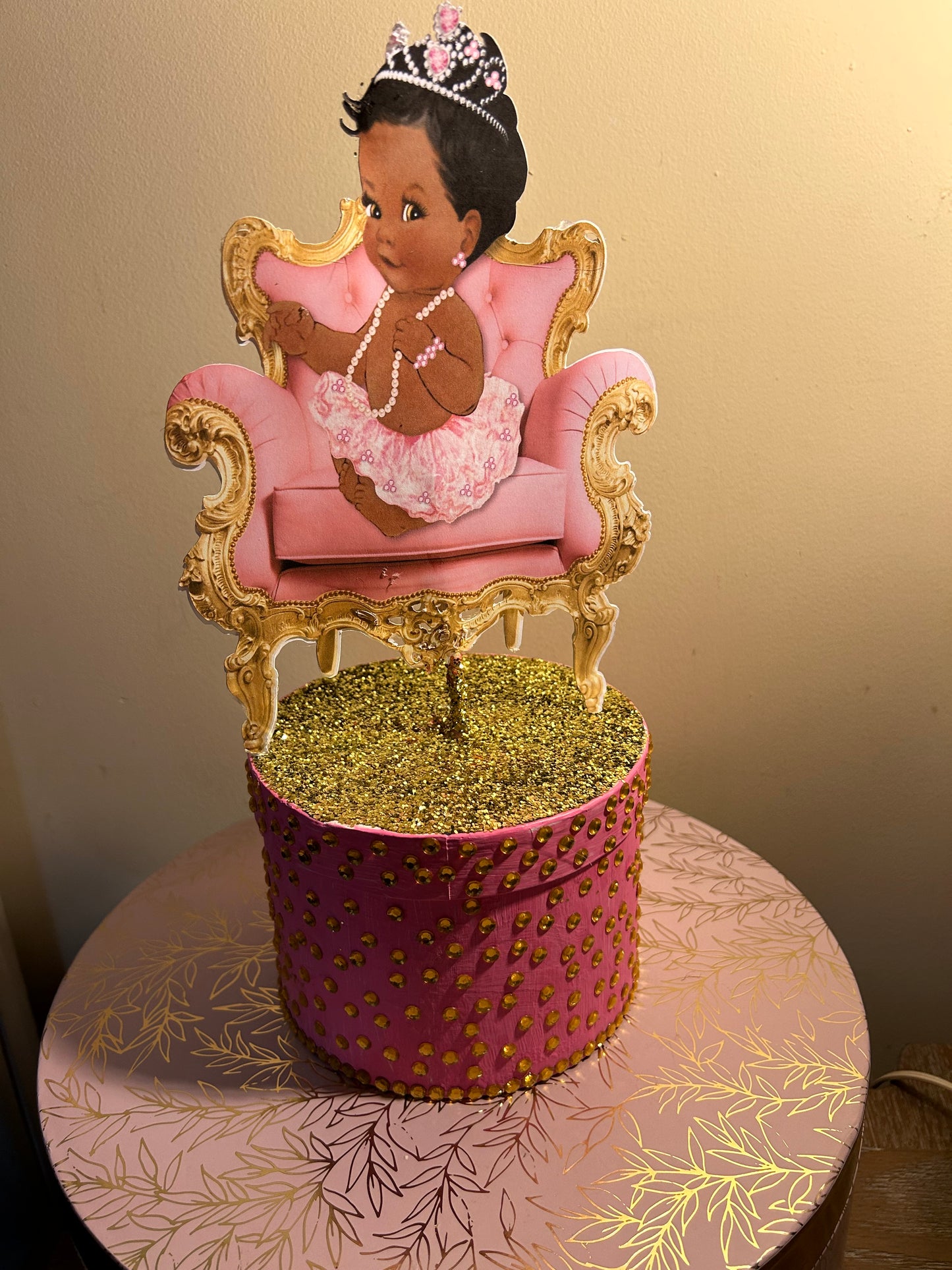 Centerpiece Baby Shower, Princess Ballerina Pink, Tutu Gold Chair!!!